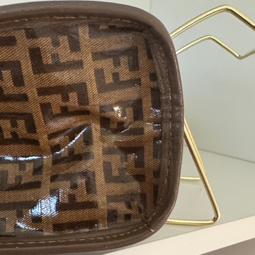 Authentic Fendi Tan Monogram Clutch/Pouch with COA - Picture 8 of 12